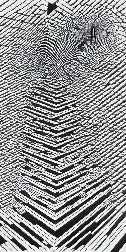 Image similar to cell shaded optical illusion by m. c. escher