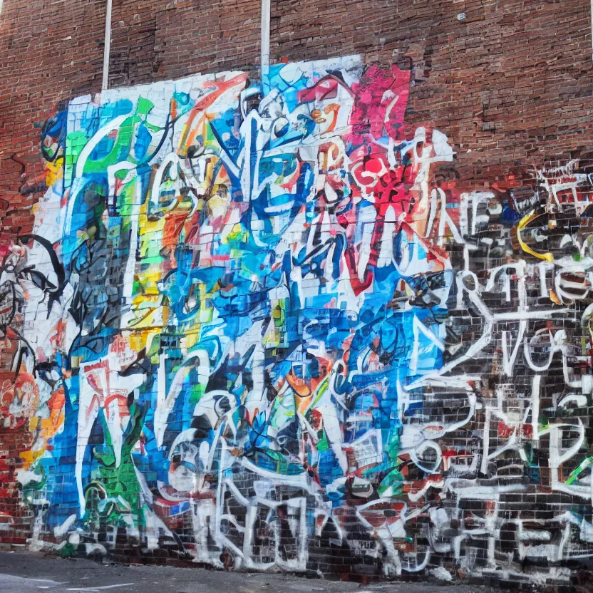 Prompt: the word hatica painted on a new york wall, hyper realistic
