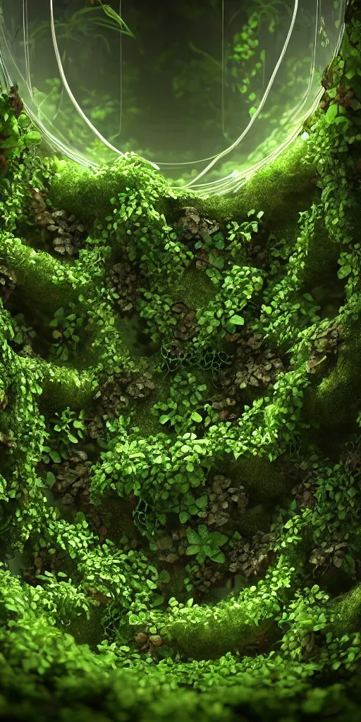 Image similar to graphic of terrarium, vines wrap around the terrarium, unreal engine 5, blender, depth of field, ultra realistic, cinematic, macro, artstation, megascan, intricate, epic, Quixel, weta digital, focus, octane render, v-ray, digital art, highly detailed illustration, golden ratio, prism undertones, rule of thirds