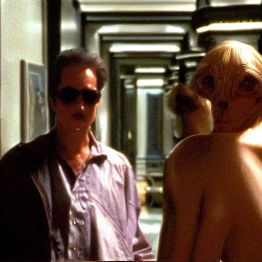 Prompt: They Live Aliens, in the manor house of Eyes Wide Shut (1999)