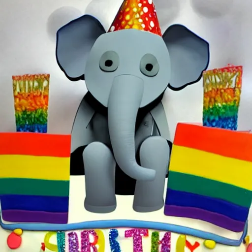 Image similar to gay elephant having a birthday party on a boat