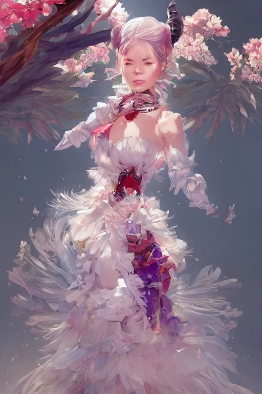 Prompt: Bjork in organge summer dress in a blade and soul spinoff artbook rendered by the artist Taran Fiddler, Joe Madureira, Nadezhda Tikhomirova, Jiyun Chae, Lê Long, trending on Artstation by Hyung Tae Kim, artbook, Stanley Artgerm Lau, WLOP, Rossdraws , James Gurney