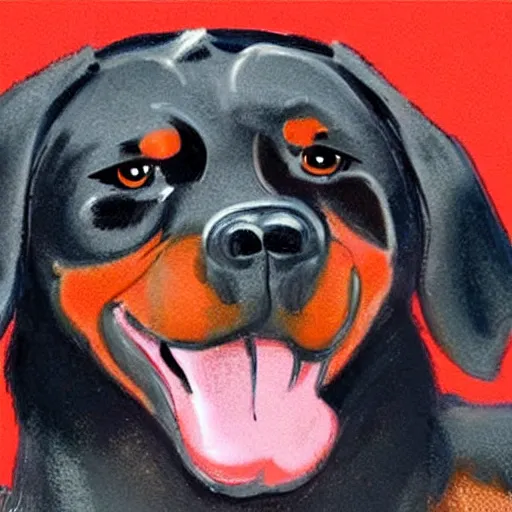 Image similar to rottweiler in the style of pixar