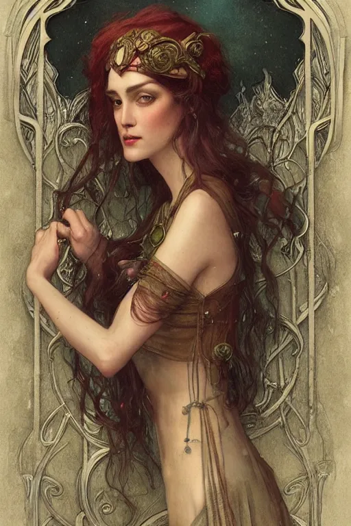 Prompt: House by Tom Bagshaw in the style of Gaston Bussière, art nouveau