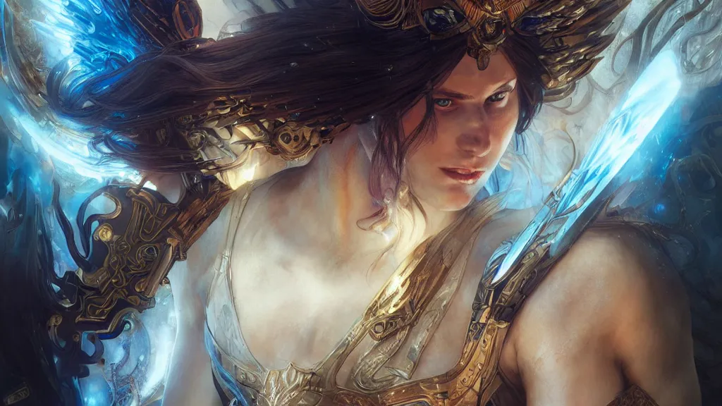 Prompt: close up to a male valkyrie with fire hair, cyberpunk dark fantasy, art by artgerm and karol bak and moebius and alphonse mucha and greg rutkowski, hyperdetailed, ultrarealistic, octane render