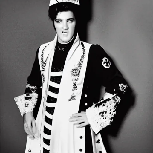 Prompt: photo of elvis in elizabethan fashion