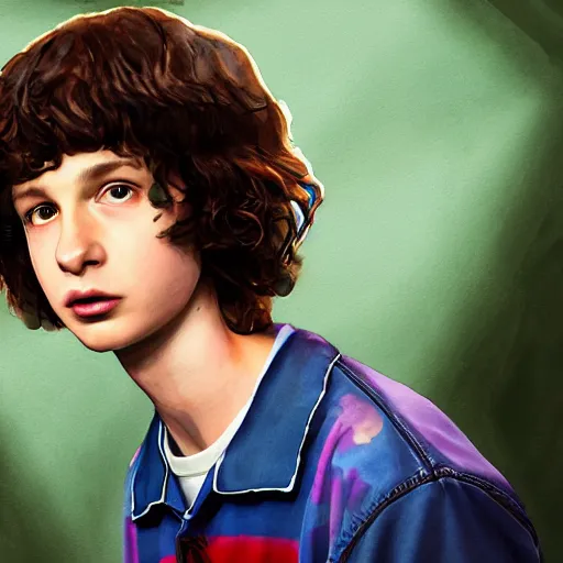 Prompt: portrait, Finn Wolfhard in Stranger Things universe, watercolor, dramatic lighting, cinematic, establishing shot, extremely high detail, foto realistic, cinematic lighting, digital art, vector, by Yoshitaka Amano, Ruan Jia, Kentaro Miura, Artgerm, post processed, concept art, artstation, matte painting, style by eddie mendoza, raphael lacoste, alex ross