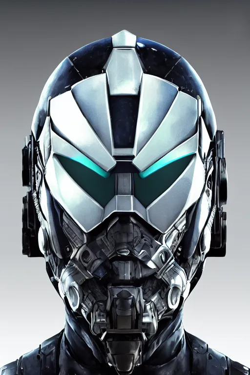 Image similar to cyber cyborg ninja mask helmet metal gear solid artic suit swat commando, global illumination ray tracing hdr fanart arstation by sung choi and eric pfeiffer and gabriel garza and casper konefal, a spectacular view cinematic rays of sunlight comic book illustration, by john kirby