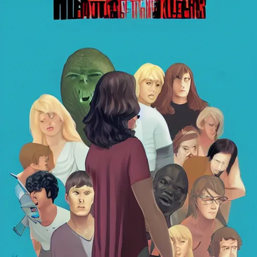 Prompt: attack of the killer melons, poster movie, by phil noto