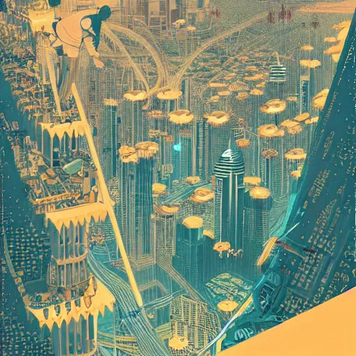 Image similar to gta : dubai, by victo ngai