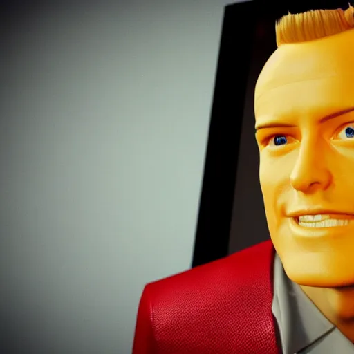 Image similar to a hyperrealistic 3 d render of max headroom on a vintage tv, octane render, unreal engine, 8 k, photorealistic, trending on artstation, ultra detailed, volumetric lighting, dramatic lighting, lasers, neon