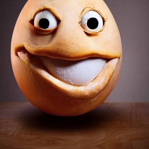 Image similar to a giant egg with the face of ewan mcgregor, food photography, eggs, cracked egg, anthropomorphic, realistic, coherent,