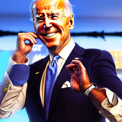 Image similar to Joe Biden in JoJo's Bizarre Adventure