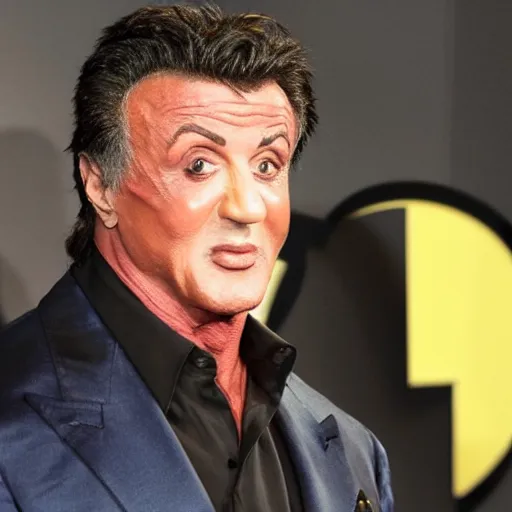 Image similar to Sylvester Stallone as Batman, photo