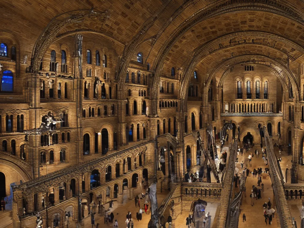 Image similar to Natural History Museum specimens, night