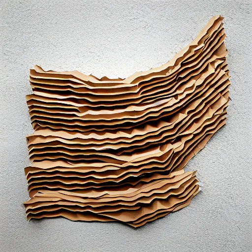 Image similar to tentacles made of brown corrugated cardboard, cut out of cardboard, realistic photography, fantasy