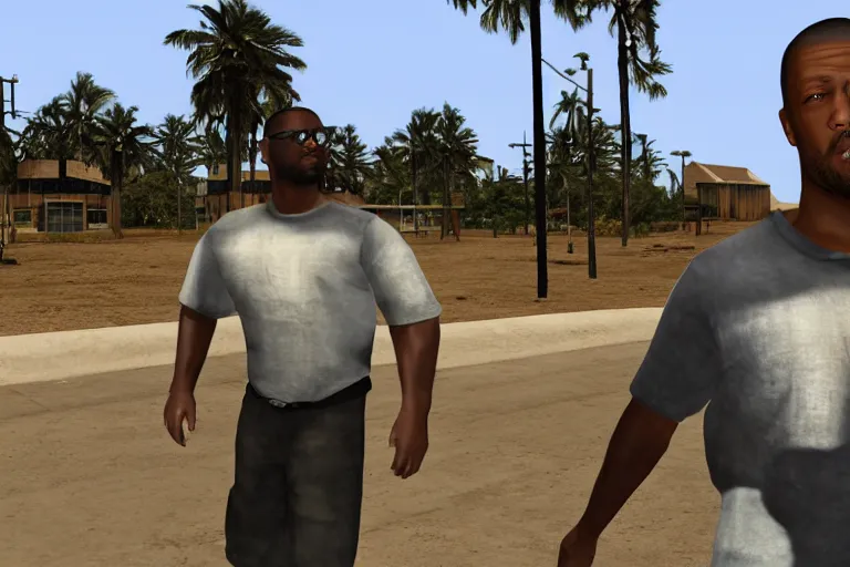 Image similar to carl johnson walks down the runway, renderware engine