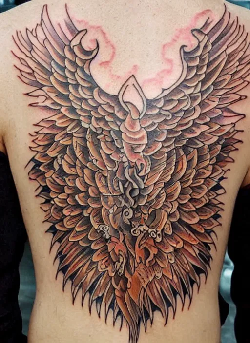 phoenix wings with ink tattoo 