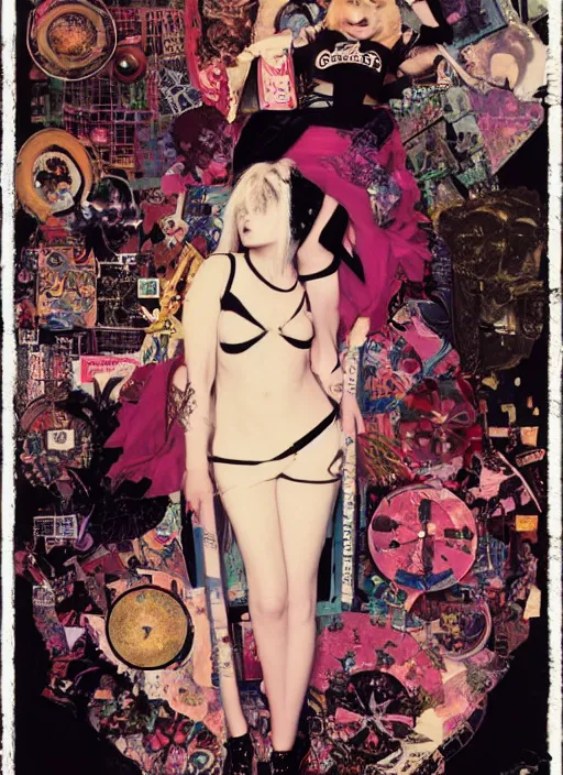 Image similar to cute punk goth fashion fractal young Debbie Harry posing by Zhang Jingna, punk poster art by Hannah Höch Victor Moscoso Dan Mumford Kilian Eng Hannah Jeffrey Smith Rick Griffin Alphonse Mucha Gustav Klimt Ayami Kojima Amano Charlie Bowater, violet and black