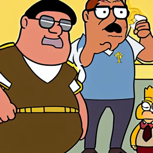 Image similar to kim kardashian in harry potter with indiana jones peter griffin and bart simpson smoking weed hyper realism