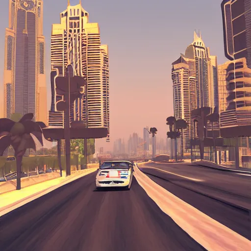 Image similar to gta : dubai, by aramaki shi nji