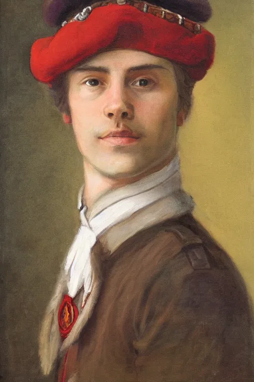 Image similar to a portrait of a Scottish laird wearing a balmoral hat, art