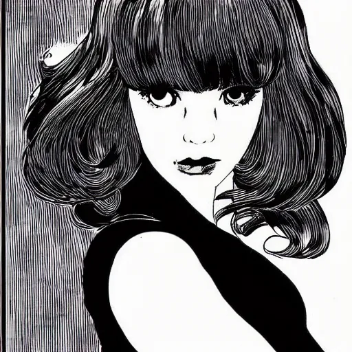 Image similar to lily chou - chou, portrait, by guido crepax