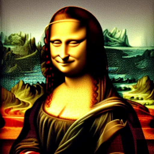 Image similar to jesus, mona lisa art