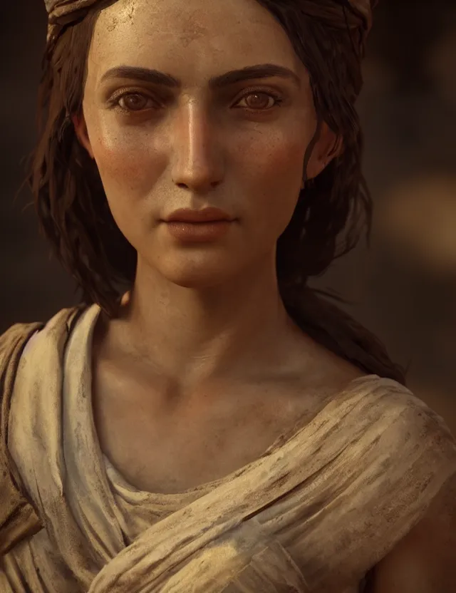 Image similar to portrait of a greek antique girl, 8 k uhd, unreal engine, octane rendering in the artistic style of finian mcmanus, john park and greg rutkowski