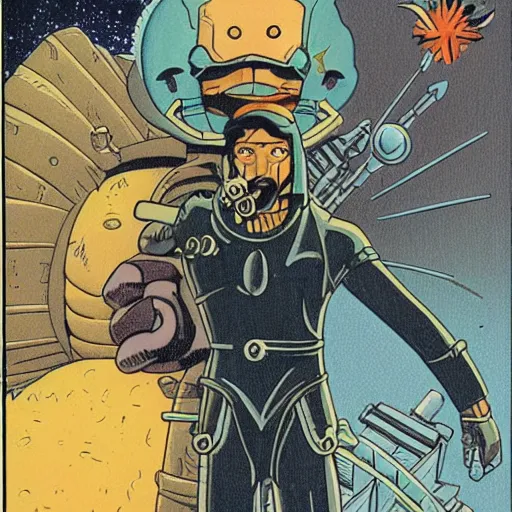 Image similar to space warrior incal from steampunk science fiction