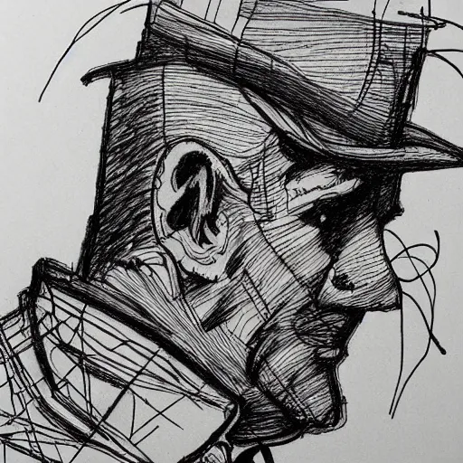 Prompt: a realistic yet scraggly portrait sketch of the side profile of a stern and sophisticated steam powered giraffe, trending on artstation, intricate details, in the style of frank auerbach, in the style of sergio aragones, in the style of martin ansin, in the style of david aja, in the style of mattias adolfsson