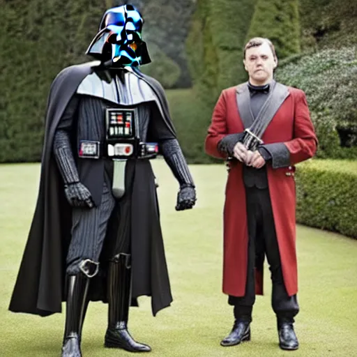 Prompt: Darth Vader and Darth Maul star in Downton Abbey