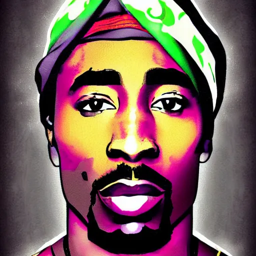 Prompt: tupac digital art