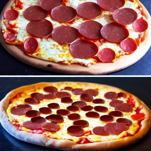 Image similar to pepperoni and doge pizza