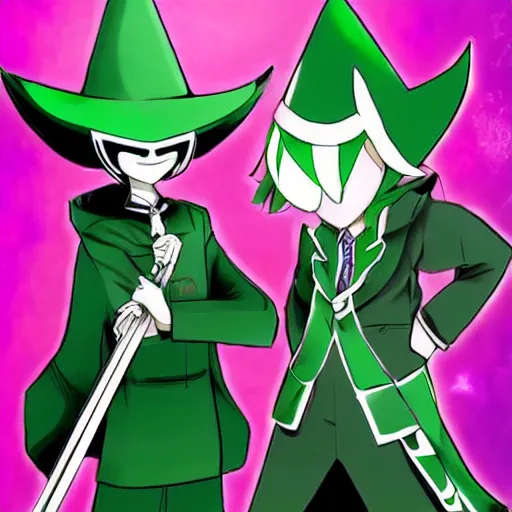 Prompt: Ralsei and Kokichi