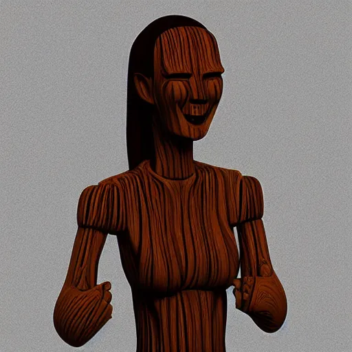 Prompt: the wooden woman, Cinema 4D, Artstation