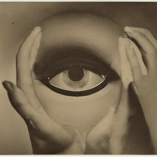 Image similar to The ‘Naive Oculus’ by Man Ray, auction catalogue photo, private collection, on display from the estate of Max Ernst