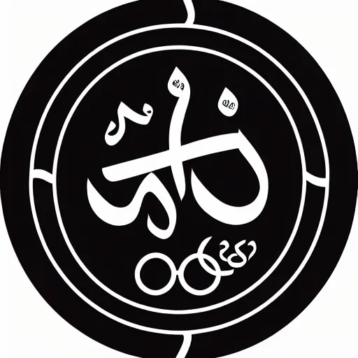 Image similar to arabic calligraphy of the tokyo 2 0 2 0 olympics swimming logo, black drawing on white background