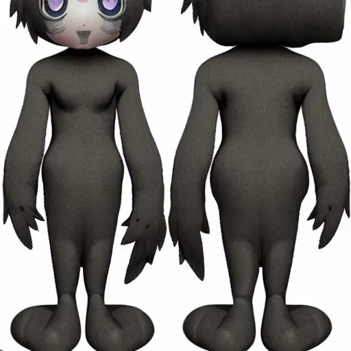 Prompt: a cute fumo plush of a lost waif spirit found in the depth of a well, eldritch, vray, face