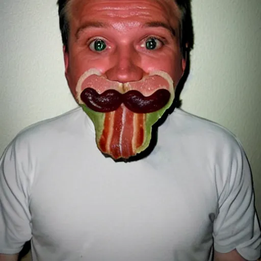 Prompt: bacon mustache