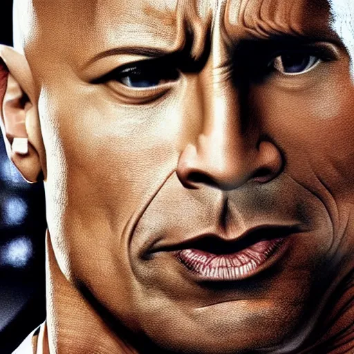 portrait of Dwayne thé rock Johnson with his eyebrow, Stable Diffusion