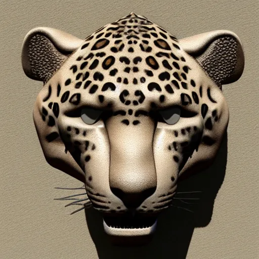 Image similar to Leopard 3d sculpture