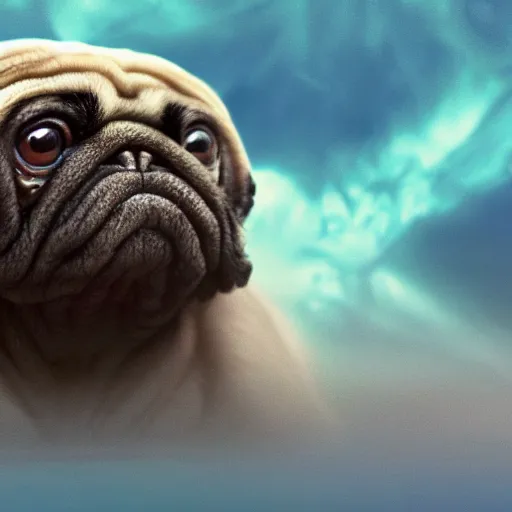 Image similar to A tardigrade with the eyes and mouth of a pug, national geographic-file-photograph, paywall-content, premium-award-winning, trending on artstation