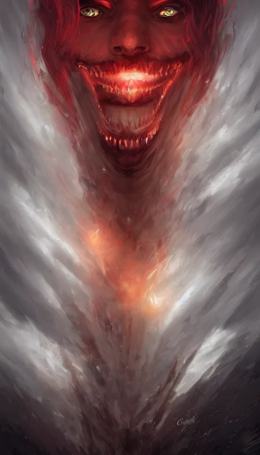 Image similar to a storm vortex made of many demonic eyes and teeth, by charlie bowater