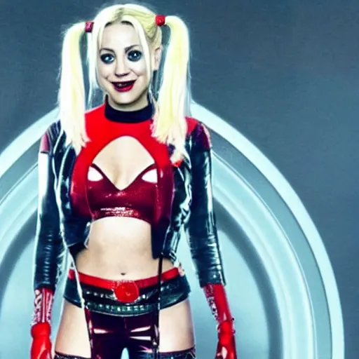 Prompt: A still of Kaley Cuoco as Harley Quinn in Harley Quinn (2019)