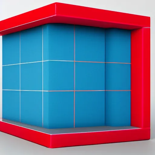 Image similar to a red cube is on top of a blue cube