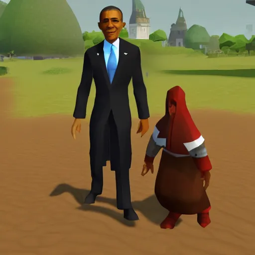 Image similar to obama in runescape