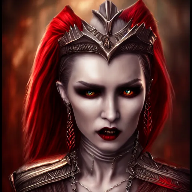 Image similar to beautiful vampire warrior queen, highly detailed, 8 k, hdr, award - winning, trending on artstation, anne stokes, photorealistic