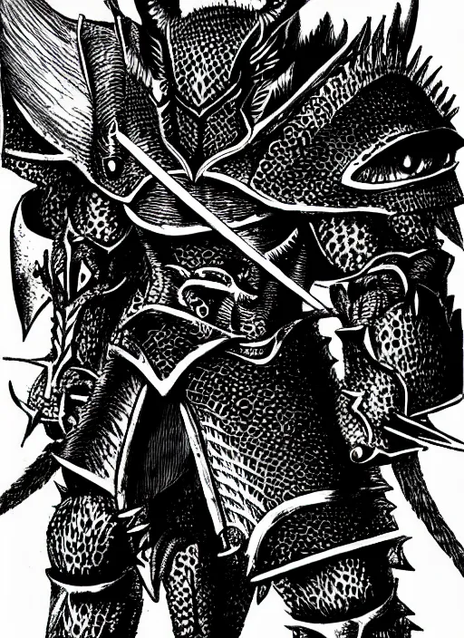 Image similar to demon wolf armored knight by kentaro miura