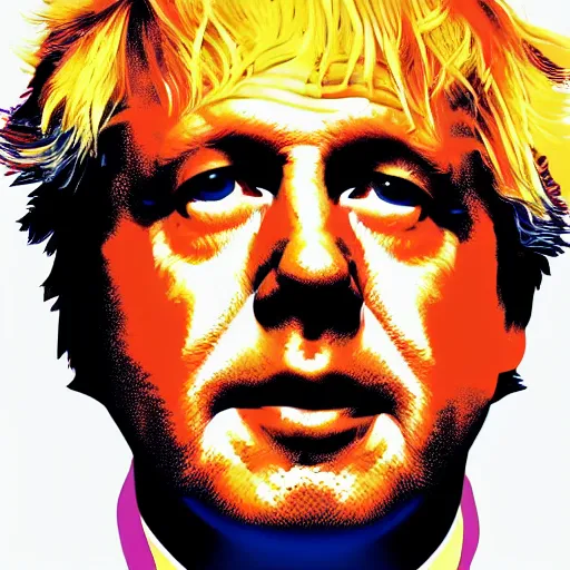 Image similar to individual boris johnson portrait fallout 7 6 retro futurist illustration art by butcher billy, sticker, colorful, illustration, highly detailed, simple, smooth and clean vector curves, no jagged lines, vector art, smooth andy warhol style - 8 7 0